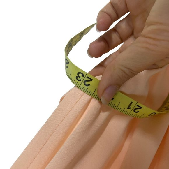 Vintage 70s Orange Sleeveless Waist Tie Below Knee Day Dress Small - Picture 6 of 8